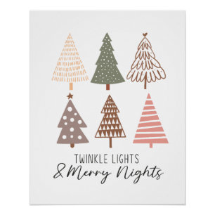 Xmas Geschenk Twinkle Lichter und frohe Nächte Poster