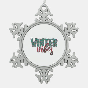 Xmas Geschenk Winter Vibes Schneeflocken Zinn-Ornament