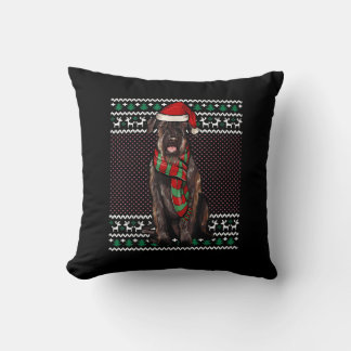 Xmas Giant Schnauzer Dog Weihnachtsmannmütze Ugly  Kissen