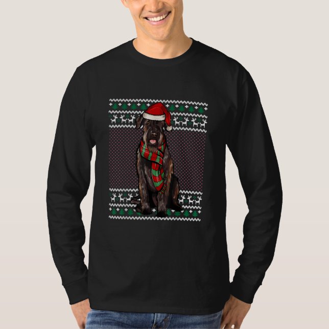 Xmas Giant Schnauzer Dog Weihnachtsmannmütze Ugly  T-Shirt (Vorderseite)