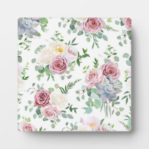 Xmas Gift Creamy White Antique Rose Fotoplatte