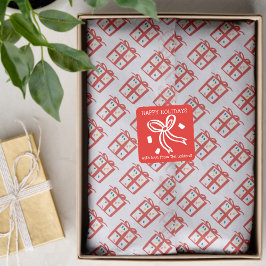 Xmas Gift Doodle CHRISTMAS Holiday Red White  Seidenpapier