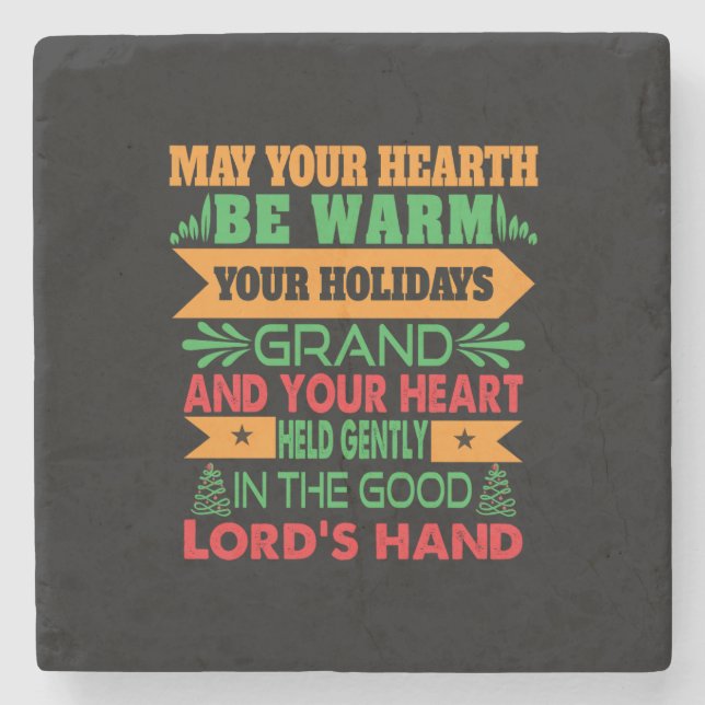 Xmas Gift May Your Hearth Be Warm Steinuntersetzer (Vorderseite)