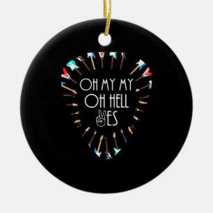 Xmas Gift   Oh My Guitar Oh Hell Yes Keramik Ornament
