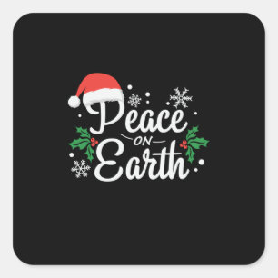 Xmas Gift Peace On Earth Quadratischer Aufkleber
