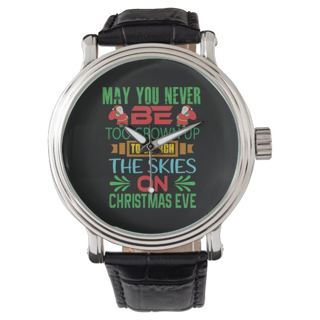 Xmas Gift The Skies On Christmas Eve Armbanduhr (Vorderseite)