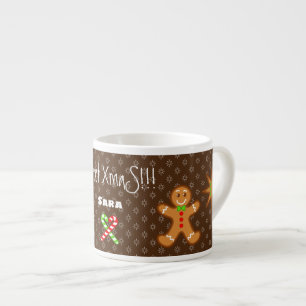 XmaS Gingerbread Pals-Candy Cane Benutzerdefiniert Espressotasse