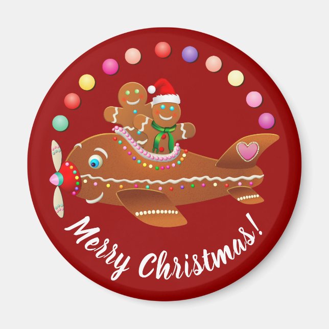 Xmas Gingerbrei Cartoon Magnet (Vorne)