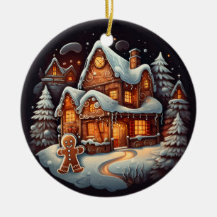 Xmas Gingerbrot-Herrenhaus Keramik Ornament