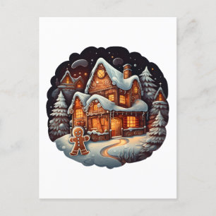 Xmas Gingerbrot-Herrenhaus Postkarte
