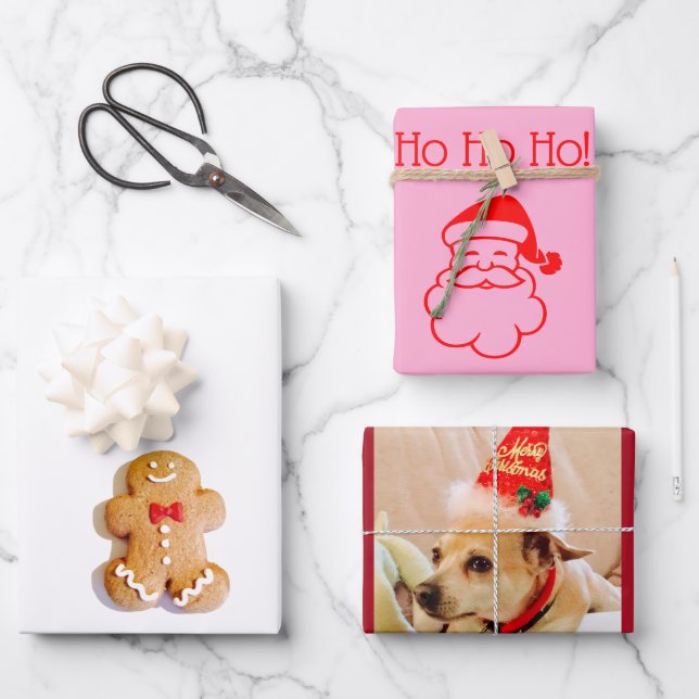 Xmas Gingerschnappwrapping Paper Flat Sheet Set 3 Geschenkpapier Set (Vorderseite)