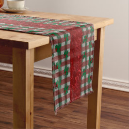 Xmas Gingham 16" x 108" Long Table Runner Großer Tischläufer