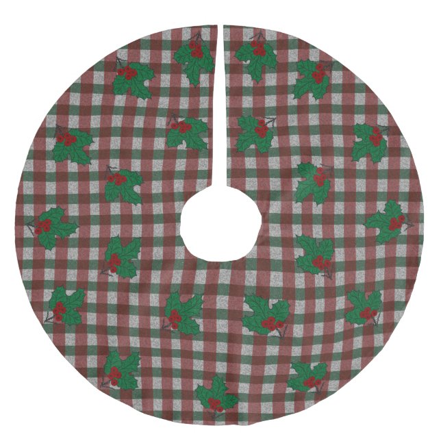 Xmas Gingham 1940 Polyester Weihnachtsbaumdecke (Vorderseite)