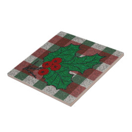 Xmas Gingham 4,25" x 4,25" Fliese