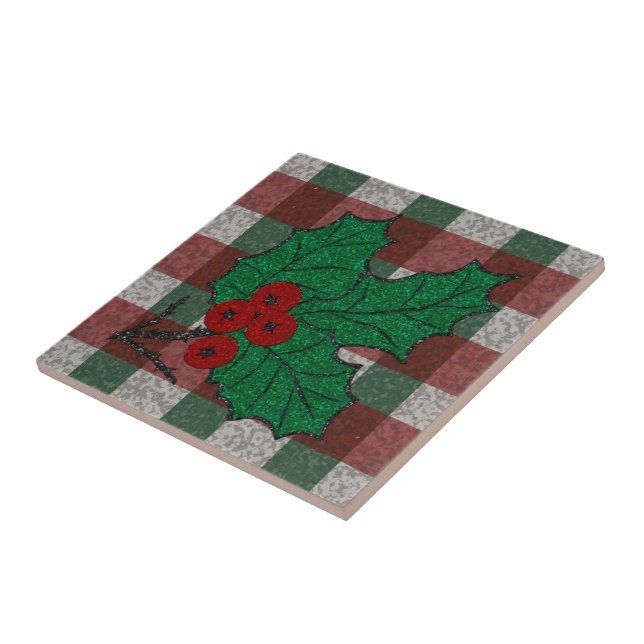 Xmas Gingham 4,25" x 4,25" Fliese (Seite)