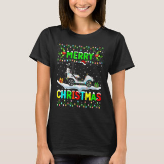 Xmas Golf Cart Lighting Weihnachtsmannmütze Frohe  T-Shirt
