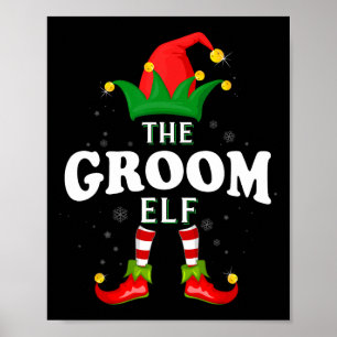 Xmas Groom Elf Familie Matching Weihnachten Pajama Poster