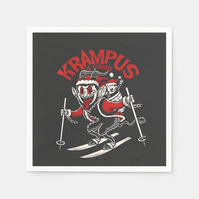 Xmas Gruss Vom Krampus Christmas Devil Serviette (Vorderseite)