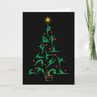 Xmas Gymnastics Yoga Christmas Tree  Karte