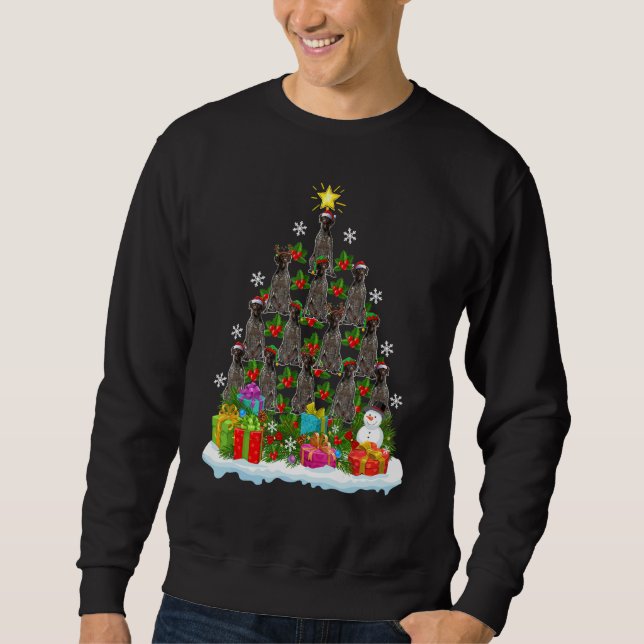 Xmas Holiday German Wirehaired Pointer Dog Christm Sweatshirt (Vorderseite)
