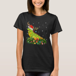 Xmas Holiday Reindeer Hat Santa Iguana Weihnachten T-Shirt