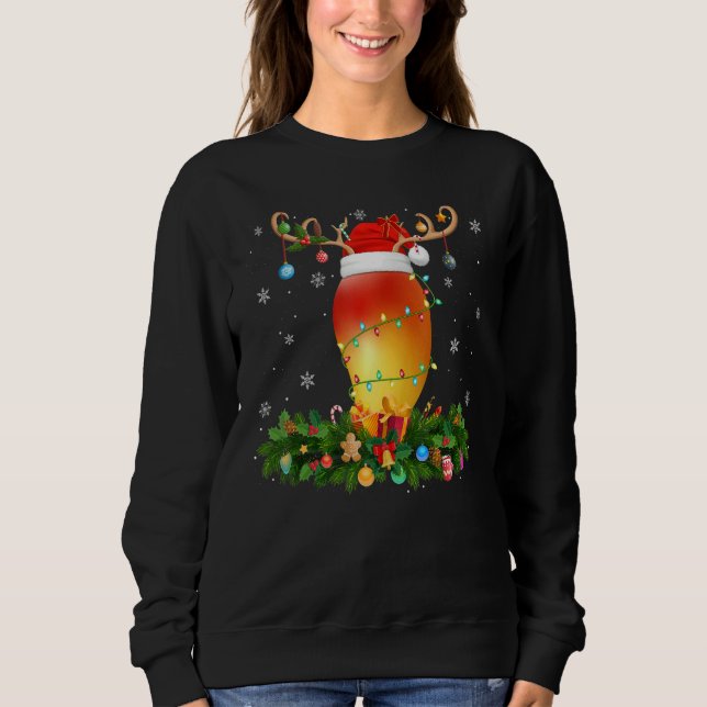 Xmas Holiday Reindeer Hat Santa Mango Christmas Sweatshirt (Vorderseite)