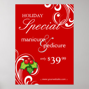 XMAS Holiday Salon Poster Wellness-Center Roter we