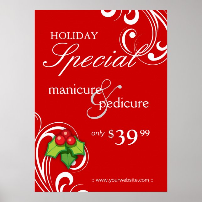 XMAS Holiday Salon Poster Wellness-Center Roter we (Vorne)