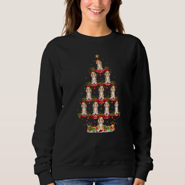 Xmas Holiday  Santa Foxhound Dog Christmas Tree Sweatshirt (Vorderseite)