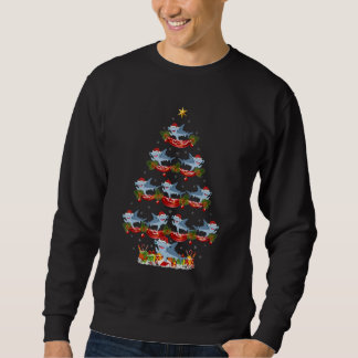 Xmas Holiday Santa Hammerhead Shark Christmas Tree Sweatshirt