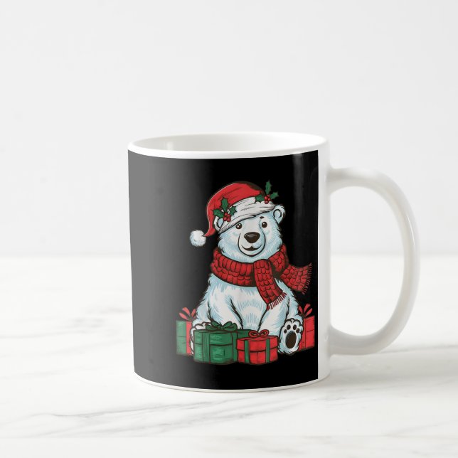 Xmas Holiday Santa Hat Lar Bear Christmas  Kaffeetasse (Rechts)