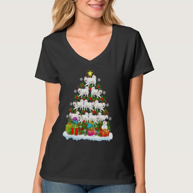 Xmas Holiday   Santa Samoyed Dog Christmas Tree T-Shirt (Vorderseite)