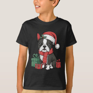 Xmas Holiday Weihnachtsmannmütze Boston Terrier Do T-Shirt
