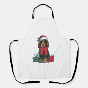 Xmas Holiday Weihnachtsmannmütze Irish Setter Dog Schürze