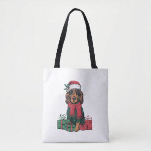 Xmas Holiday Weihnachtsmannmütze Irish Setter Dog  Tasche