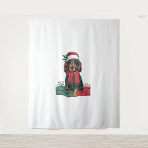 Xmas Holiday Weihnachtsmannmütze Irish Setter Dog Wandteppich