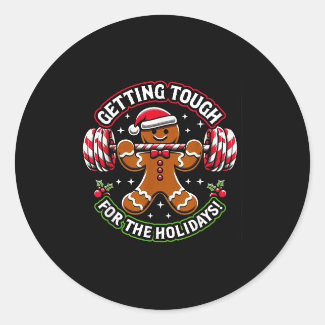 Xmas Holidays Gingerbread Man  Runder Aufkleber (Vorderseite)