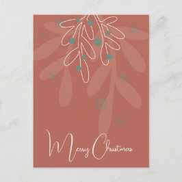 Xmas holidays mistletoe red postkarte
