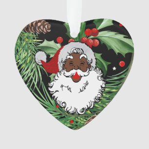 xmas holly black santa claus