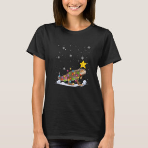 Xmas Iguana Animals Weihnachtsbaum Lichter T-Shirt