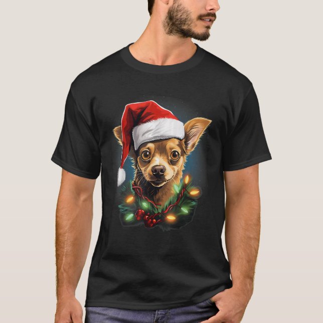 Xmas Jack Chi Dog Tangled Christmas Lights  for Me T-Shirt (Vorderseite)