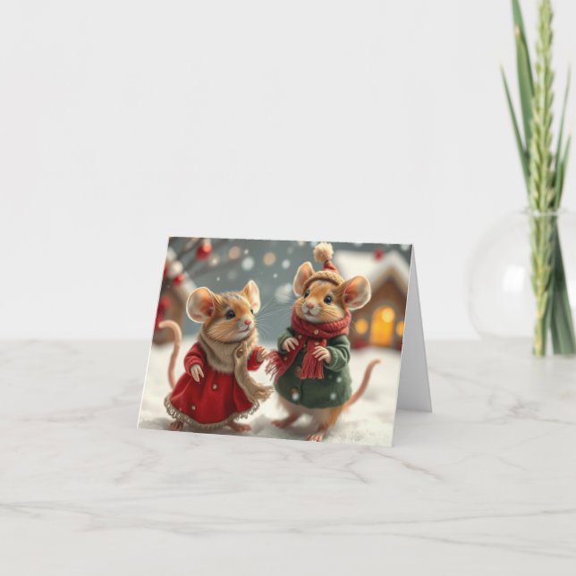 Xmas-Karte für niedliche Mäuse Dankeskarte (Vorderseite)