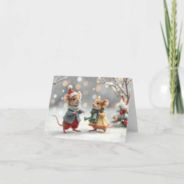 Xmas-Karte für niedliche Mäuse Dankeskarte (Vorderseite)