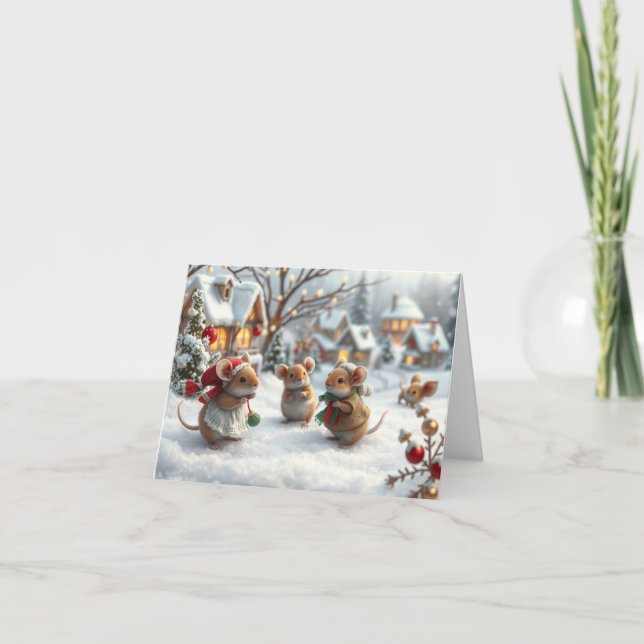 Xmas-Karte für niedliche Mäuse Dankeskarte (Vorderseite)