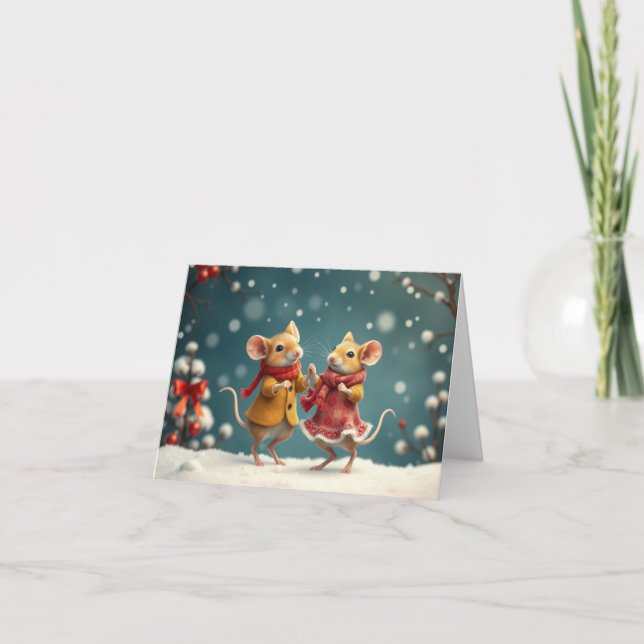 Xmas-Karte für niedliche Mäuse Dankeskarte (Vorderseite)