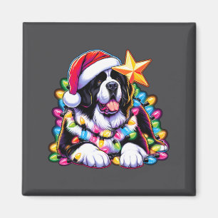 Xmas Landseer Neufundländer Hund Verhedderte Weihn Magnet