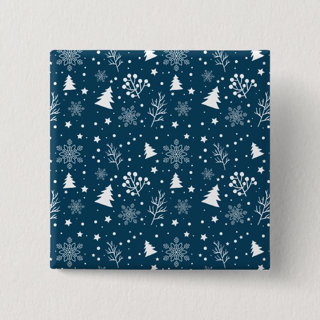 Xmas Leaf und Schnee Button (Vorderseite)