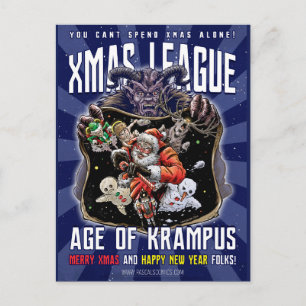 Xmas League Age of Krampus Feiertagspostkarte