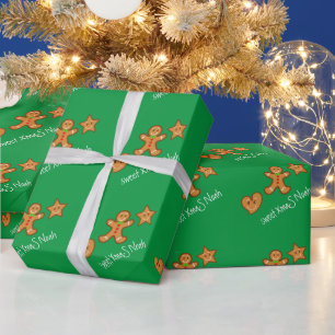 XmaS-Lebkuchen-Grünes Wrapping Paper Geschenkpapier