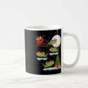 Xmas-Lichter Santa reitet Dilophosaurus-Dinosaurie Kaffeetasse